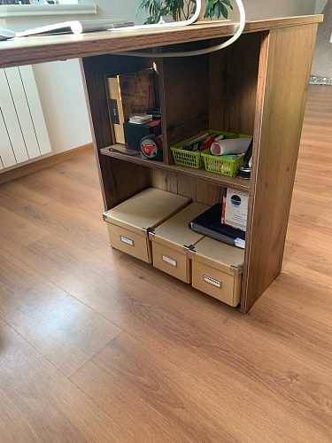 Письменный стол Битти Лофт 116х60х75 дуб делано светлый / белый матовый фото покупателя 108