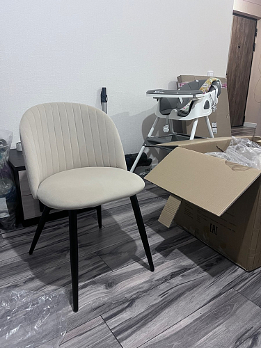 Стул на металлокаркасе Gabi dark beige / black / silver фото покупателя 612