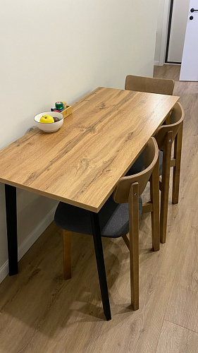 Стол Тринити Лофт 140 25 мм дуб делано темный / белый фото покупателя 104