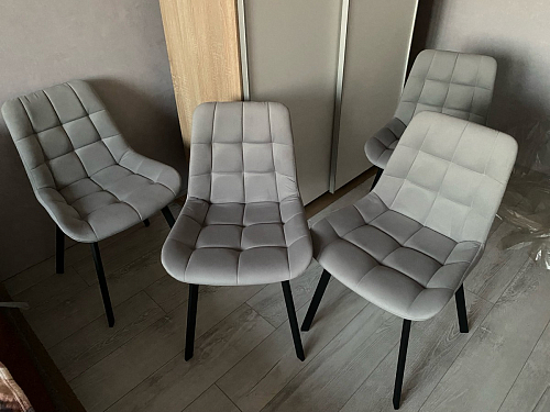 Стул на металлокаркасе Челси морская волна / черный фото покупателя 190