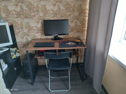 Письменный стол Клер Лофт дуб делано темный / черный матовый фото покупателя 9