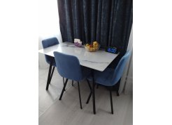 Стул на металлокаркасе Чилли синяя ткань / белый фото покупателя 267