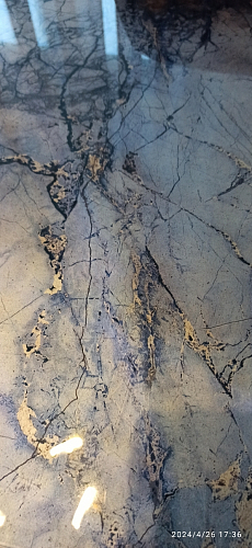 Стеклянный стол Кловис кианит / белый фото покупателя 4