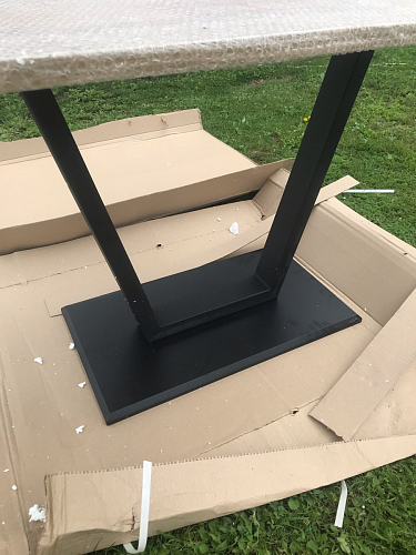 Стол на тумбе Мичиган Лофт 110х70 25 мм дуб вотан / черный матовый фото покупателя 2