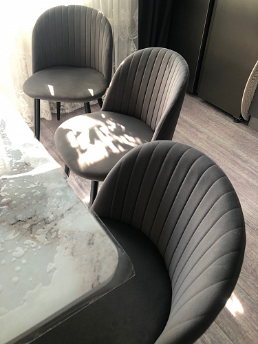 Стул на металлокаркасе Gabi dark beige / black / silver фото покупателя 621