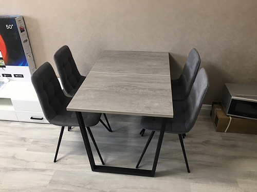 Стол Лота Лофт 120 32 мм бетон / черный матовый фото покупателя 303