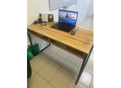 Письменный стол Леон Лофт дуб делано светлый / белый матовый фото покупателя 7