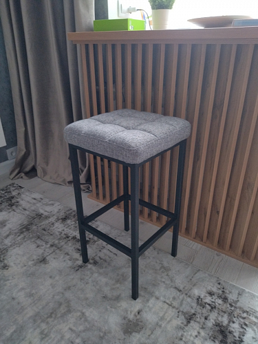 Барный стул Лофт ткань канди грей / черный матовый фото покупателя 90