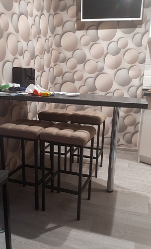 Барный стул Лофт ткань канди грей / черный матовый фото покупателя 252