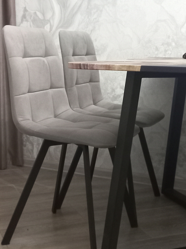 Стул на металлокаркасе Чилли синяя ткань / белый фото покупателя 909