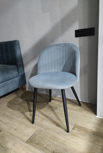 Стул на металлокаркасе Gabi dark beige / black / silver фото покупателя 864