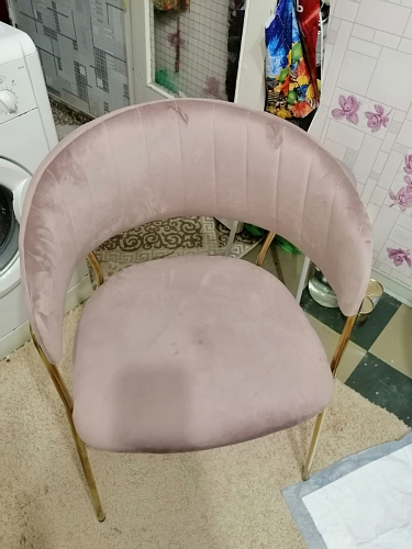 Стул на металлокаркасе Kamelia голубой / голубой / золотой фото покупателя 56