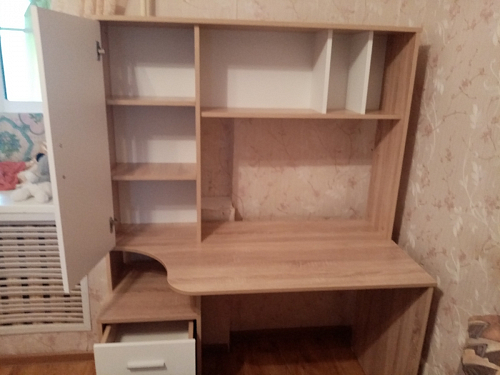 Стол компьютерный КСТ-16 бетон / белый фото покупателя 66