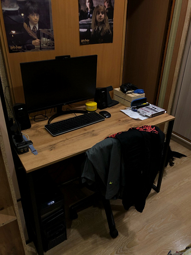 Письменный стол Леон Лофт дуб делано светлый / белый матовый фото покупателя 123