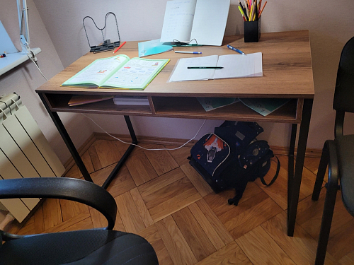 Письменный стол Леон Лофт дуб делано светлый / белый матовый фото покупателя 87