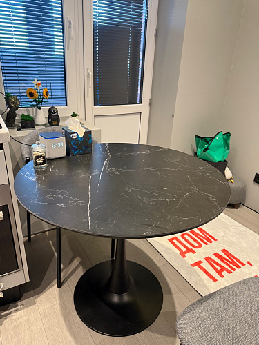 Стол Тулип 90х73 дуб вотан / белый  - Уцененный экземпляр фото покупателя 113