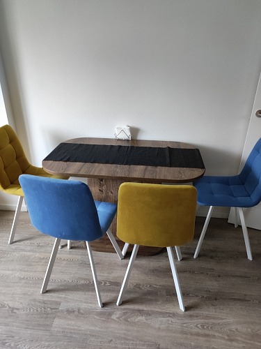 Стул на металлокаркасе Чилли черный / голубой фото покупателя 937