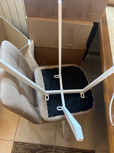 Стул на металлокаркасе Чилли синяя ткань / белый фото покупателя 1377