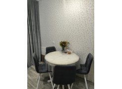 Стул на металлокаркасе Чилли синяя ткань / белый фото покупателя 384