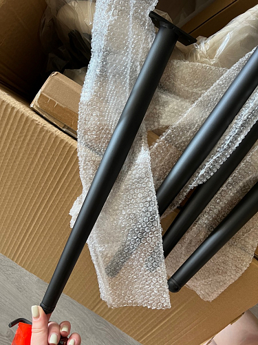 Стул на металлокаркасе Gabi dark beige / black / silver фото покупателя 342