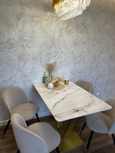 Стол на тумбе Бугун белый / золото фото покупателя 2