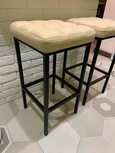 Барный стул Лофт ткань канди крем / черный матовый фото покупателя 122