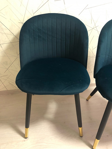 Стул на металлокаркасе Gabi 1 light blue / black / gold фото покупателя 147