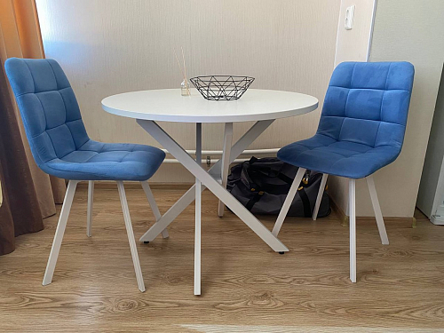 Стул на металлокаркасе Чилли К темно-серый (velutto 32) / черный фото покупателя 209