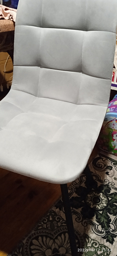 Стул на металлокаркасе Чилли К светло-серый велюр / черный каркас фото покупателя 893