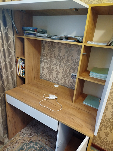 Письменный стол Комфорт 12.71 дуб золотой craft / белая аляска фото покупателя 81