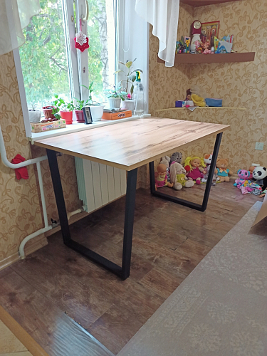 Деревянный стол Лота Лофт 140х80 дуб крафт табачный / черный матовый фото покупателя 921