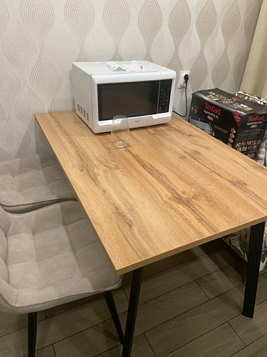 Стол Тринити Лофт 120 32 мм дуб галифакс табако / черный матовый фото покупателя 464