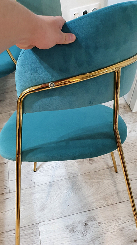 Стул на металлокаркасе Kamelia голубой / голубой / золотой фото покупателя 83