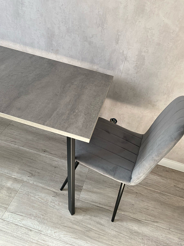 Стол Тринити Лофт 120 32 мм бетон / черный матовый фото покупателя 245