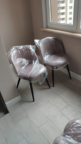 Стул на металлокаркасе Gabi 1 line light blue / black фото покупателя 223