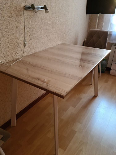 Стол раскладной Колон Лофт 120 32 мм дуб галифакс табако / черный матовый фото покупателя 64