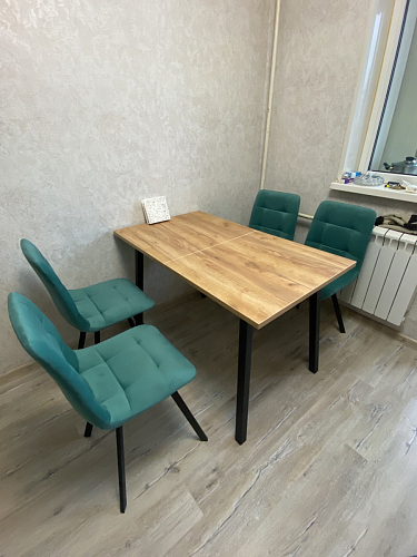 Стул на металлокаркасе Чилли черный / зеленый фото покупателя 983