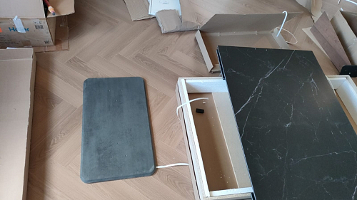 Керамический стол Кели 140(200)х80х76 дуб монтана / белый фото покупателя 5