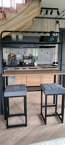 Барный стол Сари 120х50х171 дпк графит / черный фото покупателя 4