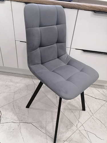 Стул на металлокаркасе Чилли К светло-серый велюр / черный каркас фото покупателя 1316