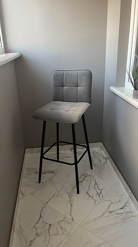 Полубарный стул Bari/Бари серый велюр фото покупателя 18
