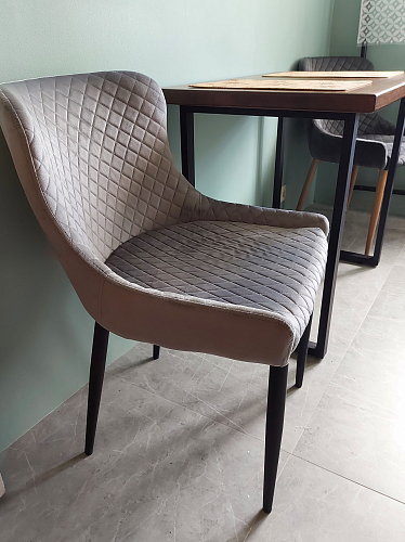 Стул на металлокаркасе Teo light gray / black фото покупателя 1