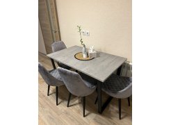 Деревянный стол Лота Лофт 120(160)х75 черный матовый / бетон светлый фото покупателя 166