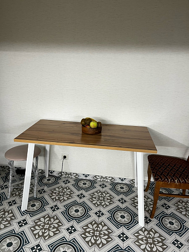 Стол Тринити Лофт 140 25 мм дуб делано темный / белый фото покупателя 194