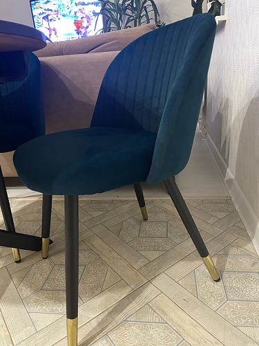 Стул на металлокаркасе Gabi 1 light blue / black / gold фото покупателя 939