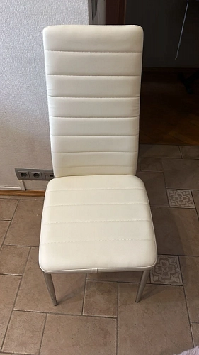 Стул на металлокаркасе DC2-001 black / white line / white фото покупателя 26
