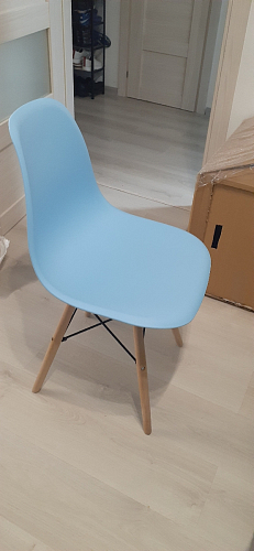 Пластиковый стул Eames PC-015 серо-голубой / дерево фото покупателя 254