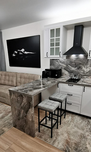 Барный стул Лофт кожзам темно-серый / черный матовый фото покупателя 2