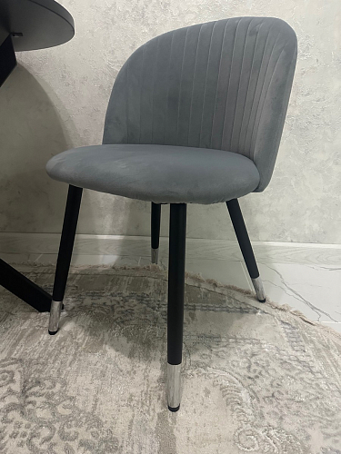 Стул на металлокаркасе Gabi dark beige / black / silver фото покупателя 801