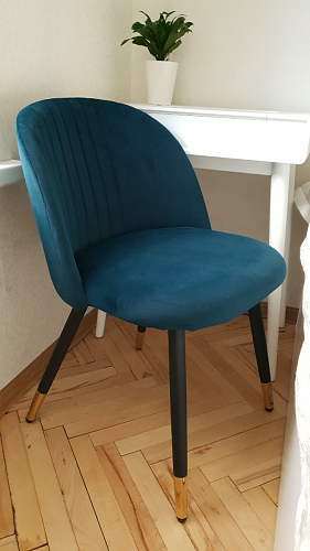 Стул на металлокаркасе Gabi dark beige / black / silver фото покупателя 9